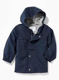 View large product image 4 of 4. Water-Resistant Hooded Raincoat for Toddler Boys