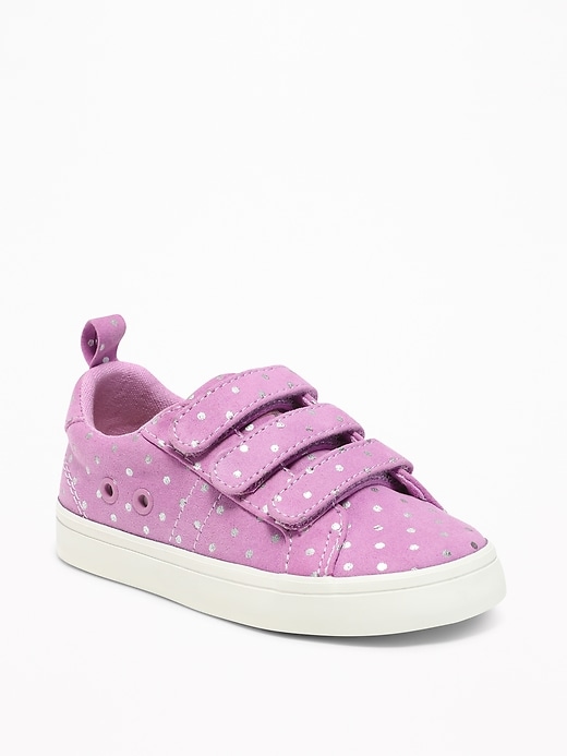 Secure-Close Polka-Dot Sneakers For Toddler Girls | Old Navy