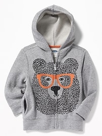 View large product image 4 of 4. Bear Graphic Zip Hoodie for Toddler Boys