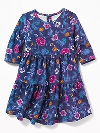 View large product image 3 of 3. Floral Tiered Swing Dress for Toddler Girls