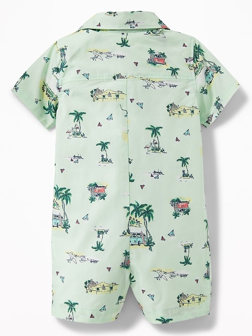 View large product image 2 of 2. Vacation-Print Poplin One-Piece For Baby