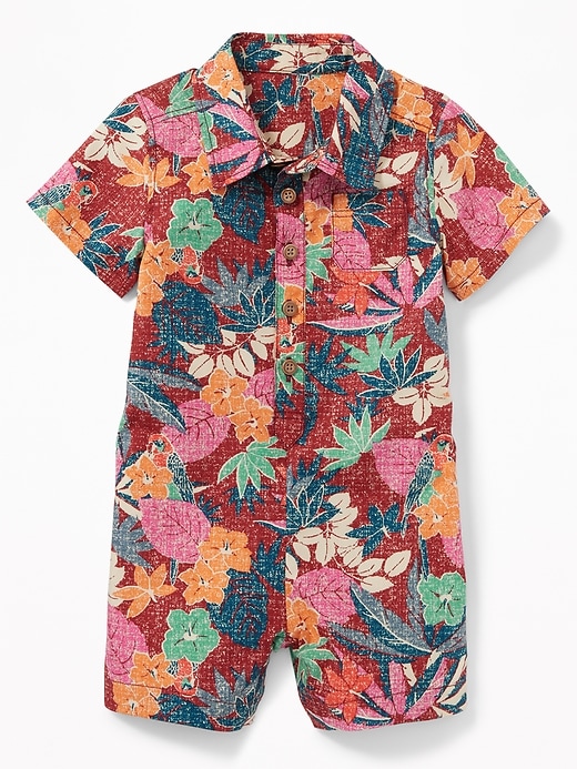 View large product image 1 of 2. Tropical Floral One-Piece For Baby