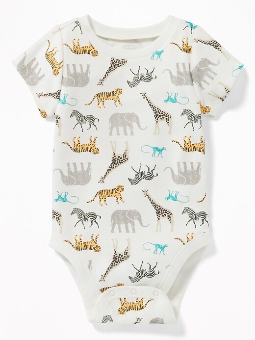View large product image 1 of 2. Printed Jersey Bodysuit for Baby