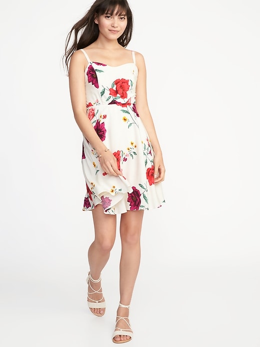 View large product image 1 of 1. Floral Fit & Flare Cami Dress for Women