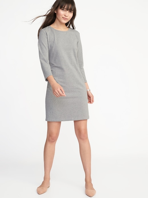 View large product image 1 of 1. Fitted Crew-Neck Jersey Tee Dress for Women