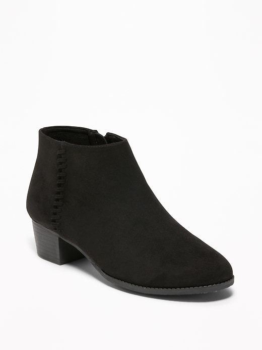 View large product image 1 of 3. Faux-Suede Side-Stitch Ankle Boots for Girls
