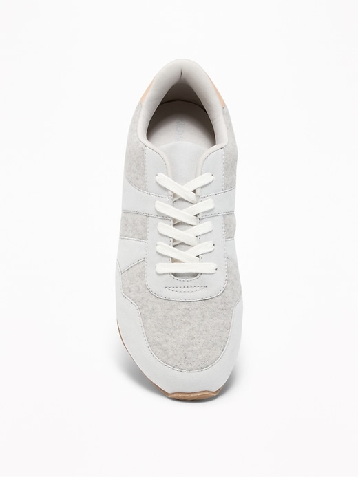 Image number 3 showing, Retro Brushed-Felt Sneakers for Women