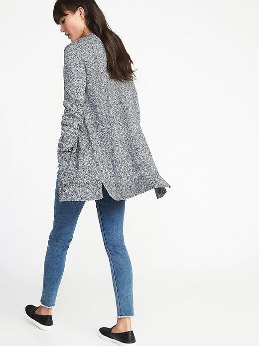 Image number 2 showing, Long-Line Open-Front Sweater for Women