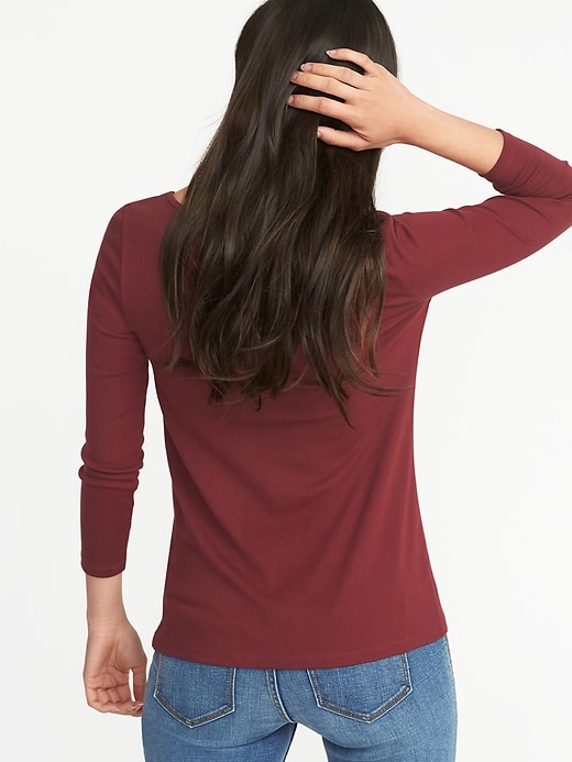 Image number 2 showing, Slim-Fit Square-Neck Tee for Women