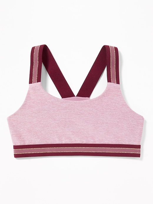 View large product image 1 of 2. Cutout-Back Jersey Sports Bra for Girls