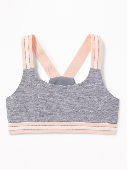 View large product image 1 of 1. Cutout-Back Jersey Sports Bra for Girls