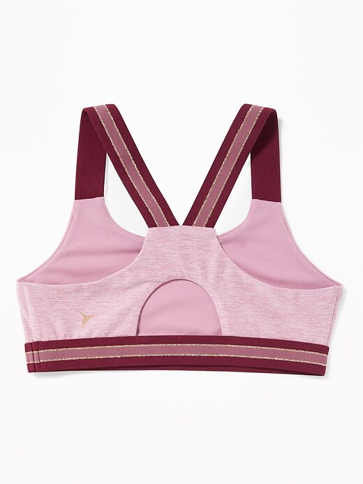 View large product image 2 of 2. Cutout-Back Jersey Sports Bra for Girls