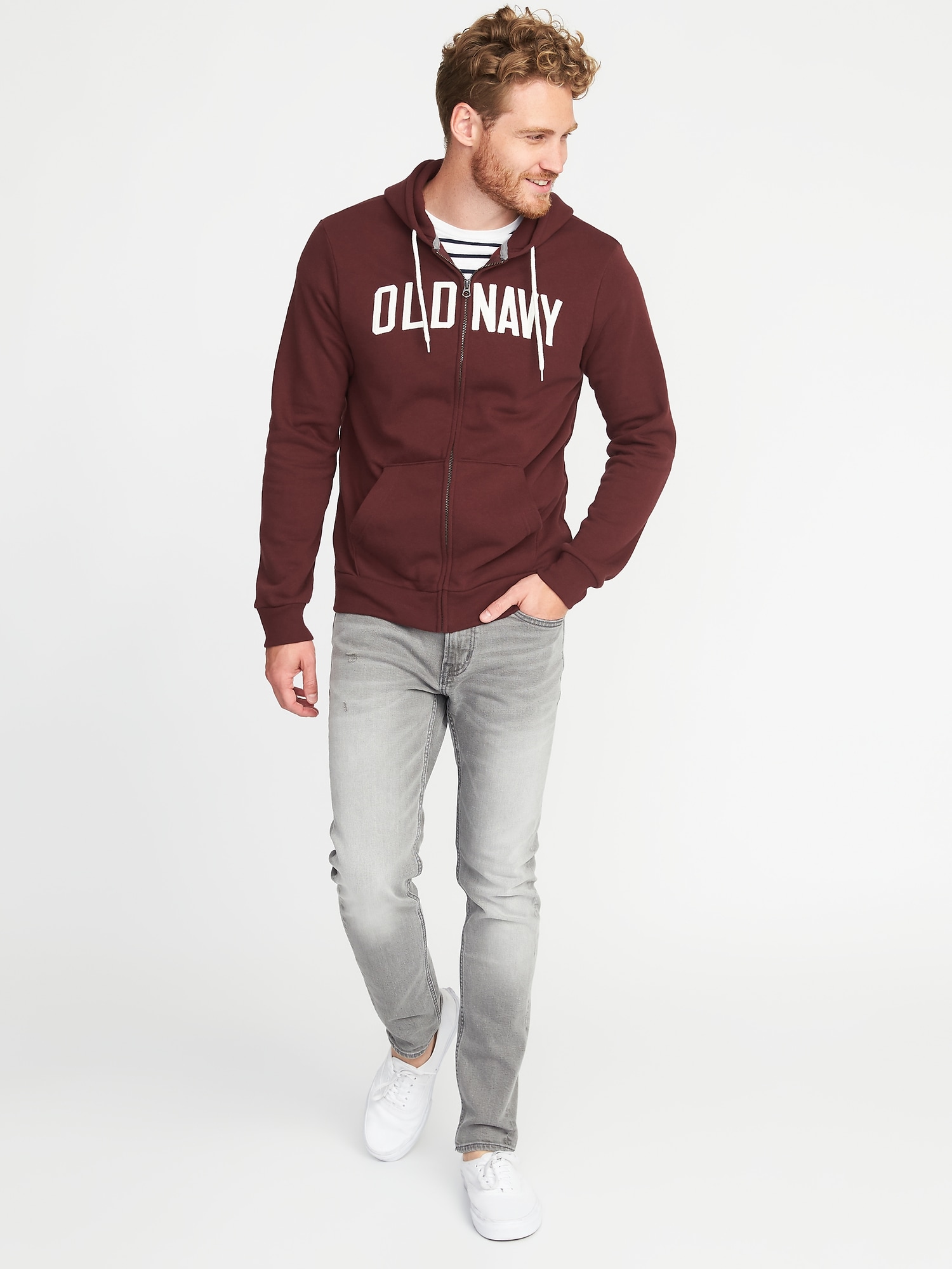 Full-Zip Logo Hoodie | Old Navy