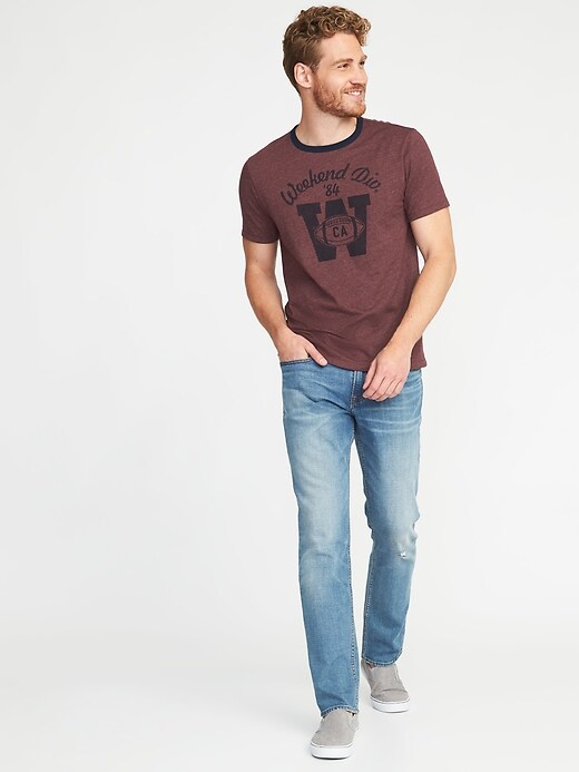 Image number 3 showing, Graphic Crew-Neck Ringer Tee