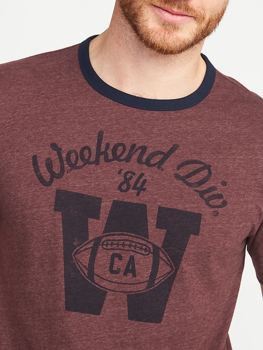 Image number 6 showing, Graphic Crew-Neck Ringer Tee