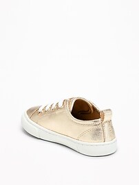 View large product image 3 of 4. Metallic Lace-Up Sneakers for Toddler Girls