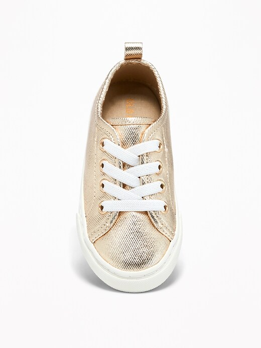 View large product image 2 of 4. Metallic Lace-Up Sneakers for Toddler Girls