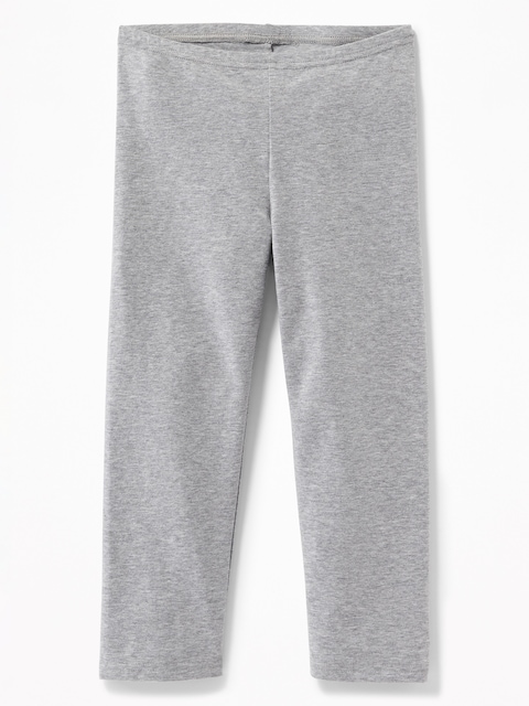 Short Crop Jersey Leggings for Girls - Heather Gray