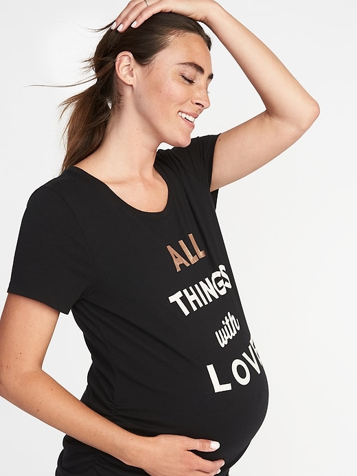 Image number 4 showing, Maternity EveryWear Graphic Crew-Neck Tee