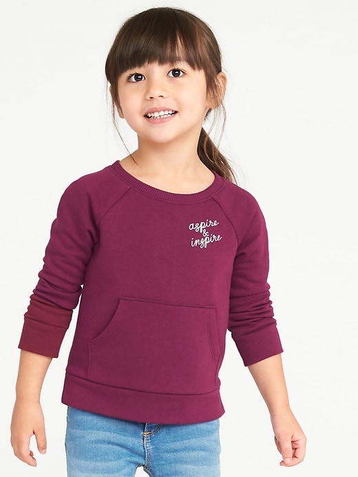 View large product image 1 of 1. Graphic Raglan Sweatshirt for Toddler Girls