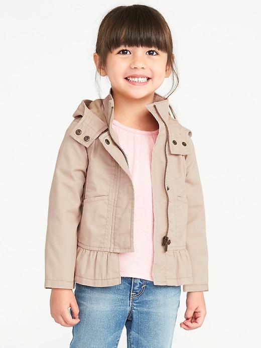 View large product image 1 of 4. Hooded Peplum Jacket for Toddler Girls