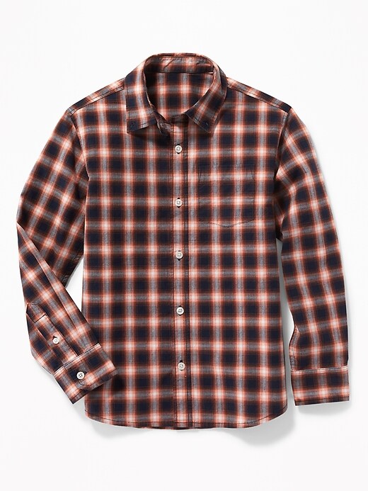 View large product image 1 of 3. Plaid Built-In Flex Classic Shirt For Boys