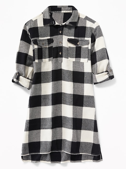 View large product image 1 of 3. Plaid Flannel Utility Shirt Dress for Girls