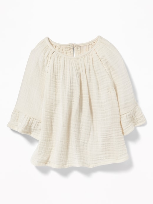 View large product image 1 of 2. Crinkle-Gauze Peasant Top for Baby