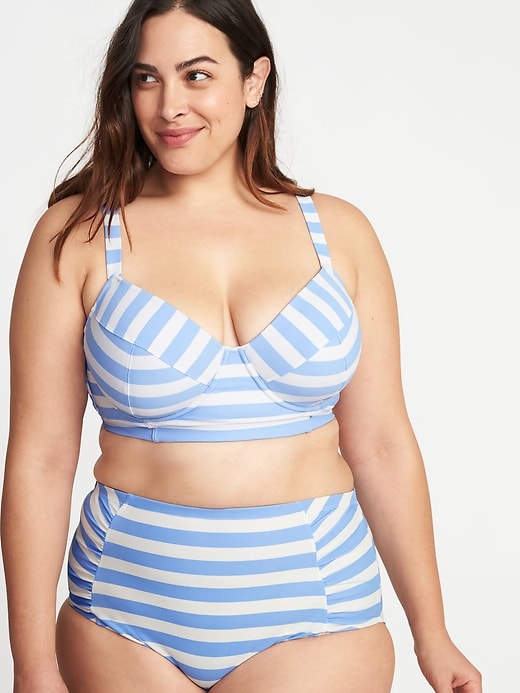 View large product image 1 of 1. Plus-Size Long-Line Swim Top
