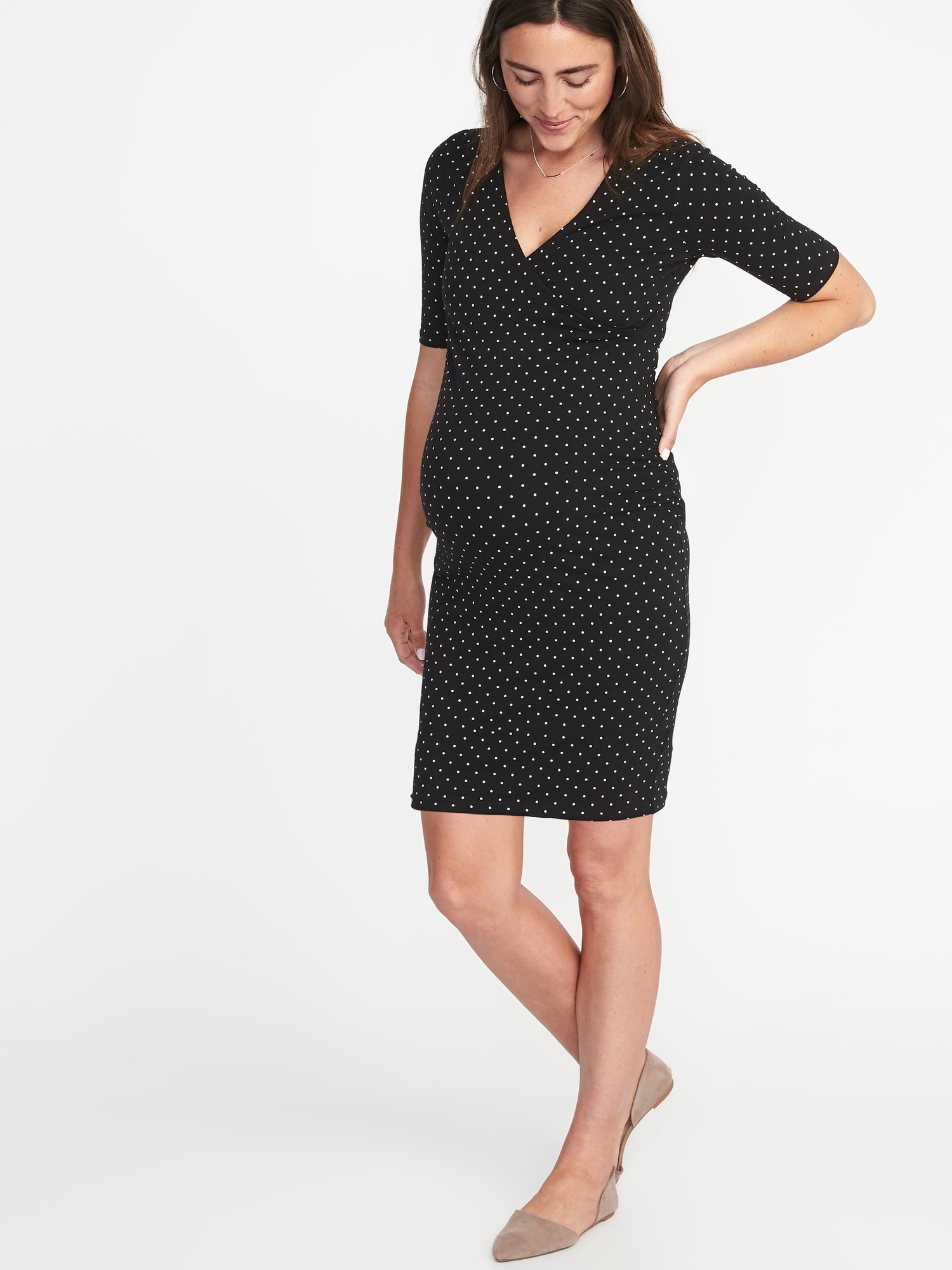 Maternity Cross Front Bodycon Dress Old Navy