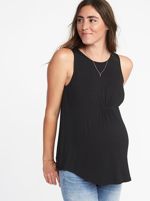 View large product image 1 of 1. Maternity Sleeveless High-Neck Swing Top