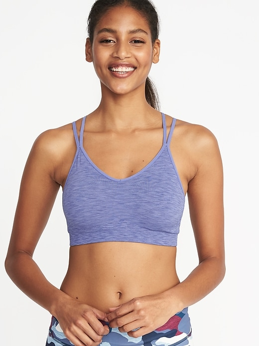 Image number 1 showing, Seamless Light Support Strappy Sports Bra for Women
