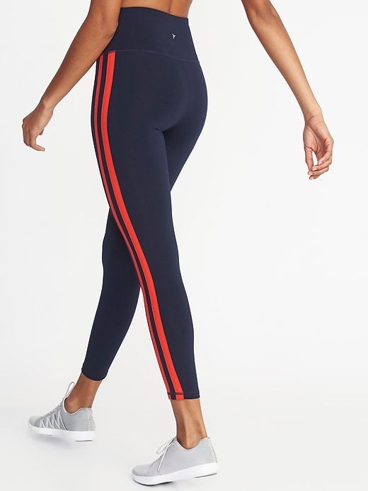 View large product image 2 of 3. High-Rise Elevate Side-Stripe 7/8-Length Compression Leggings for Women