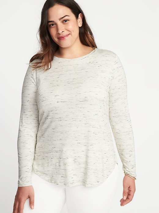 Relaxed Heathered Luxe Plus-Size Top | Old Navy