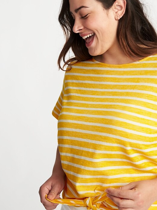 Image number 4 showing, Relaxed Plus-Size Tie-Hem Top