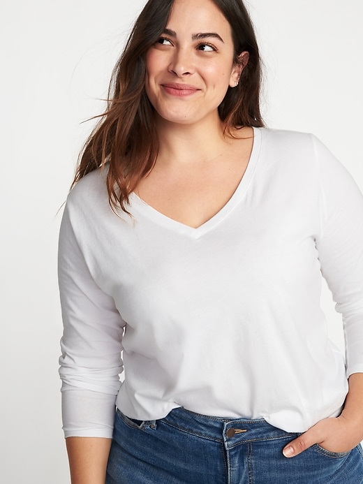 Image number 1 showing, EveryWear Plus-Size V-Neck Tee
