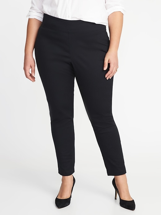 View large product image 1 of 1. High-Waisted Side-Zip Plus-Size Pants