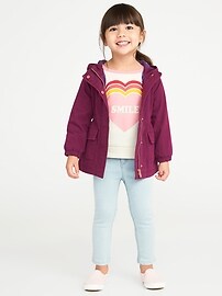 View large product image 3 of 4. Cinched-Waist Hooded Anorak for Toddler Girls