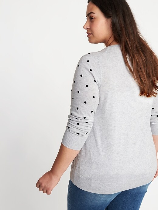 Image number 2 showing, Embroidered Polka-Dot Plus-Size Cardi