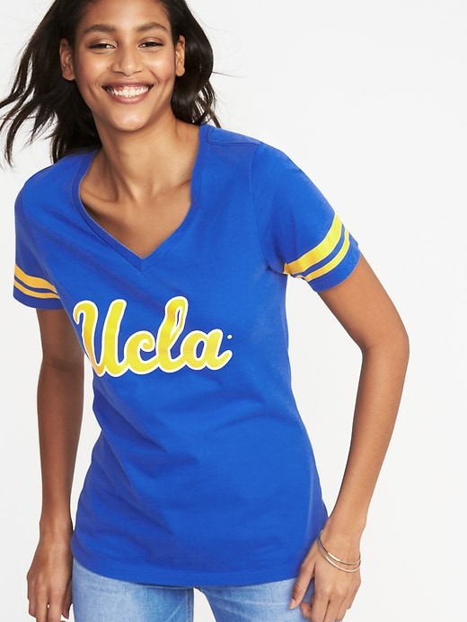 View large product image 1 of 1. College Team Sleeve-Stripe Tee for Women