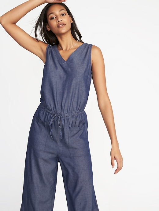 Image number 4 showing, Waist-Defined Sleeveless Utility Jumpsuit for Women