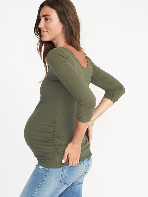 Image number 2 showing, Maternity Fitted Ballet-Neck Tee