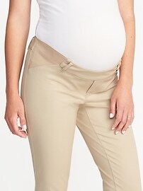 View large product image 3 of 3. Maternity Side-Panel Full-Length Pixie Pants