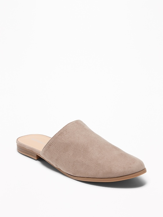 Image number 1 showing, Faux-Suede Slide Mules for Women