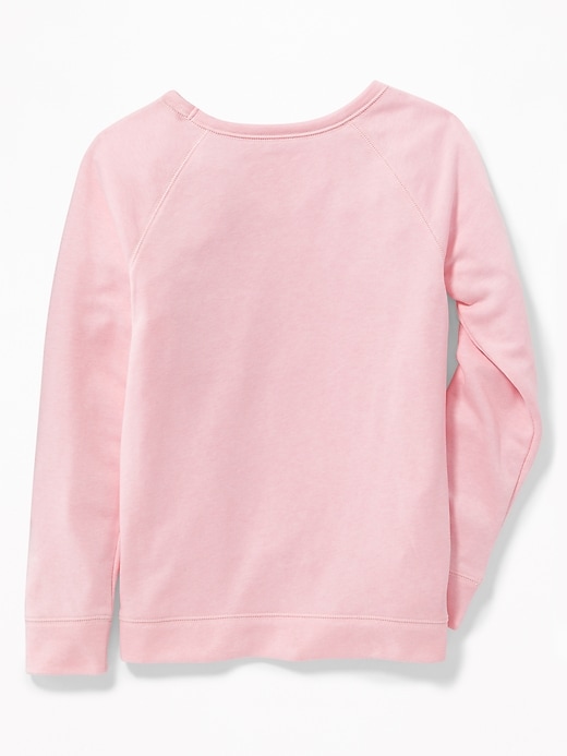 View large product image 2 of 2. Relaxed French-Terry Cross-Front Sweatshirt for Girls