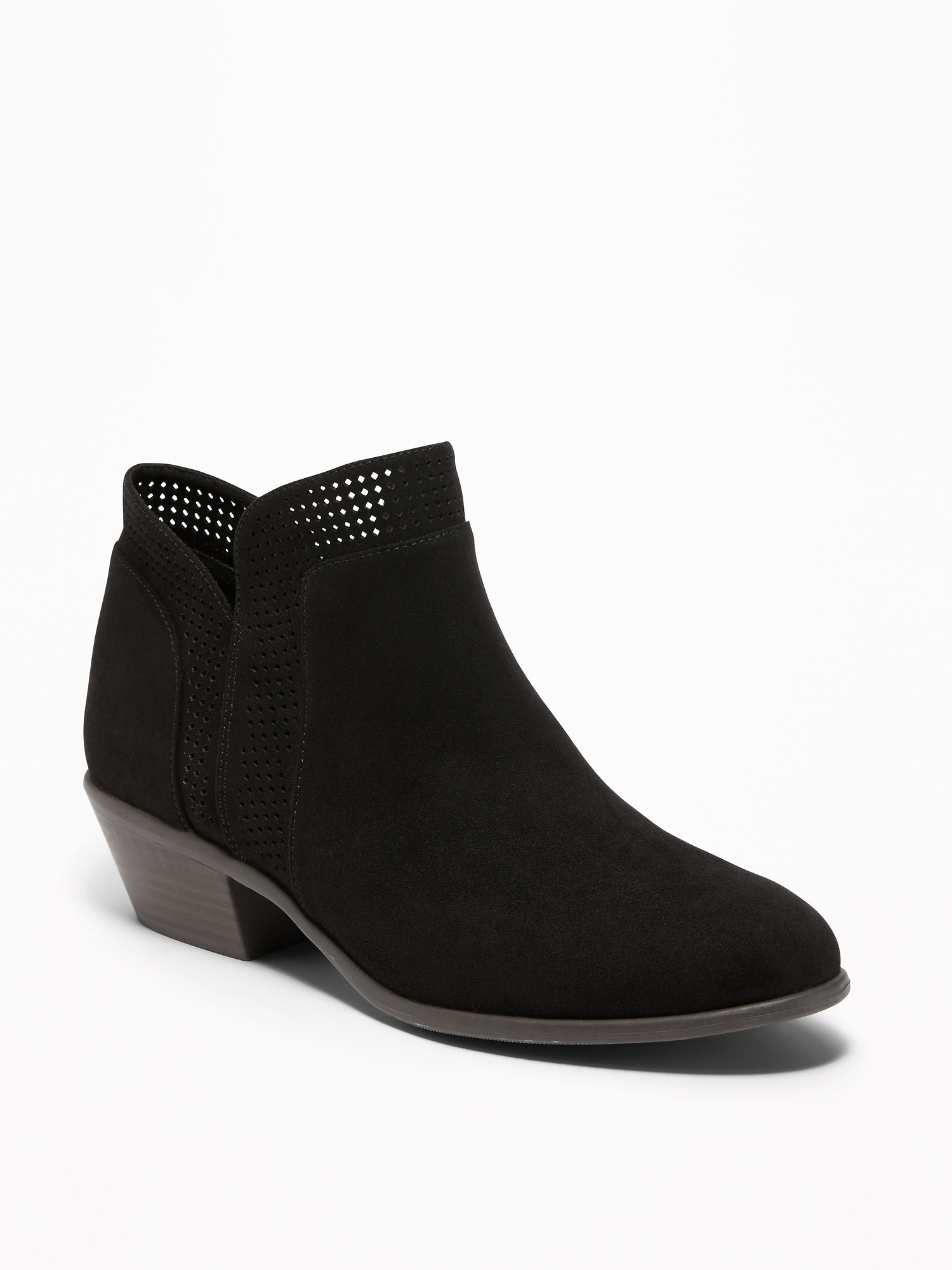 Perforated Faux-Suede Ankle Boots for Women | Old Navy