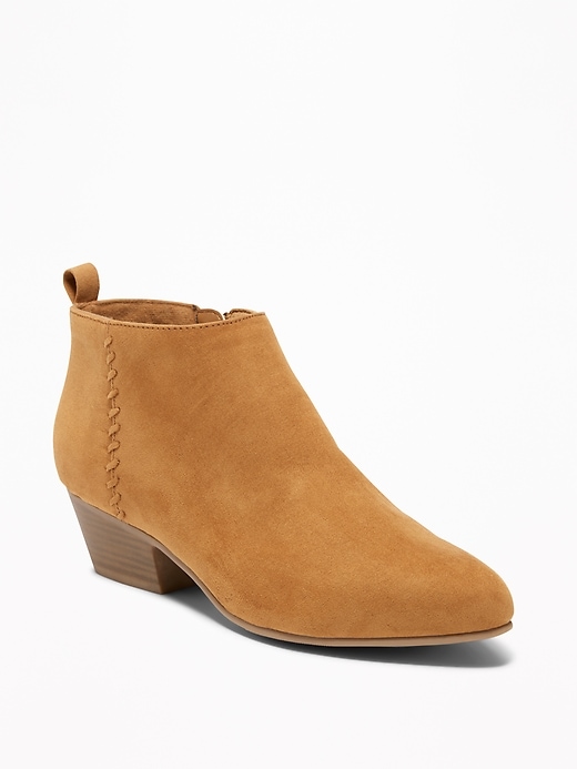Image number 1 showing, Faux-Suede Ankle Boots for Women