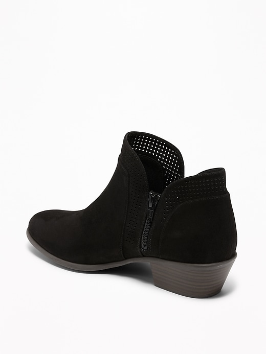 Image number 4 showing, Perforated Faux-Suede Ankle Boots for Women