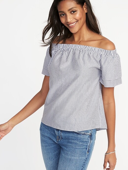 Image number 1 showing, Off-the-Shoulder Tiered-Ruffle Swing Top for Women