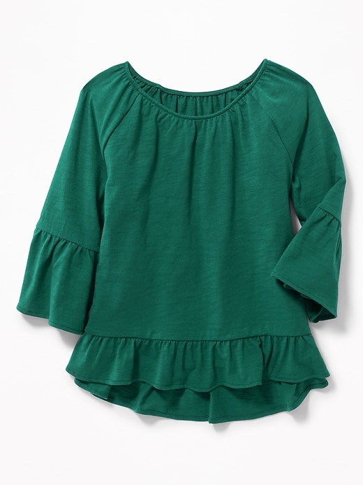 View large product image 1 of 1. Ruffle-Trim A-Line Top for Girls
